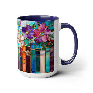 Livres de style vitrail Mug floral