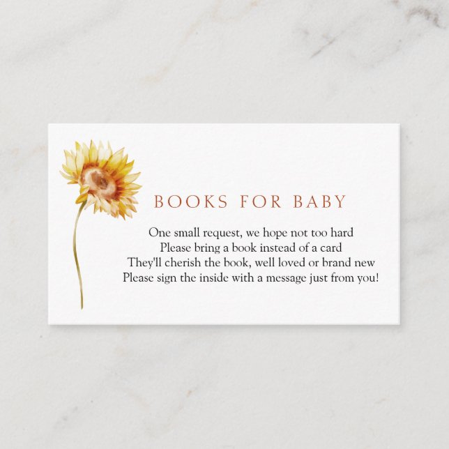 Livres de tournesol pour Baby insert carte (Devant)