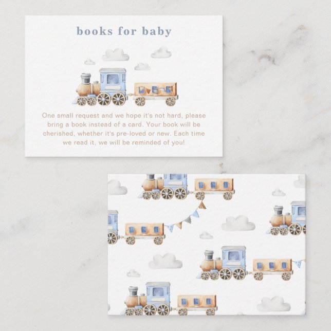 Livres de train pour cartes bébé | Baby Shower tra (Devant / Derrière)