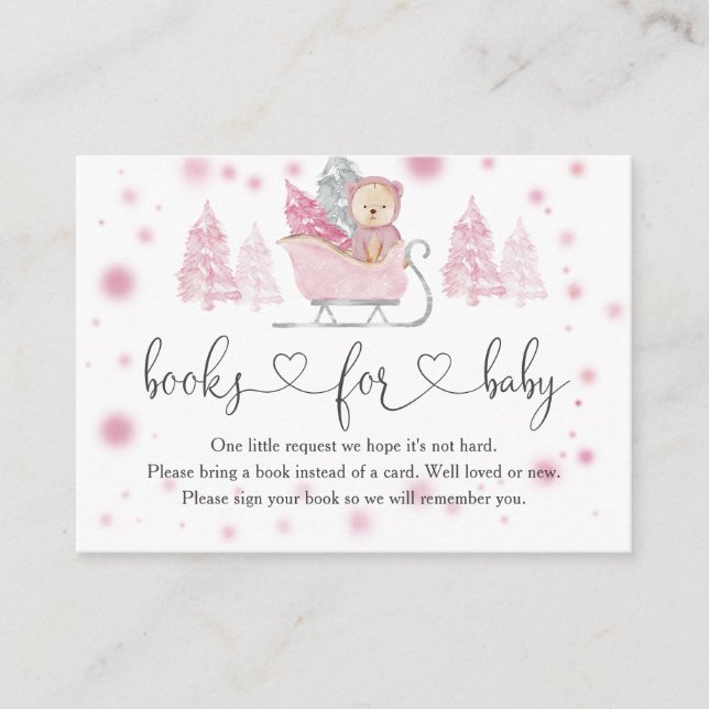 Livres D'Ours Pour Fille D'Hiver Pour Carte De Boî (Devant)