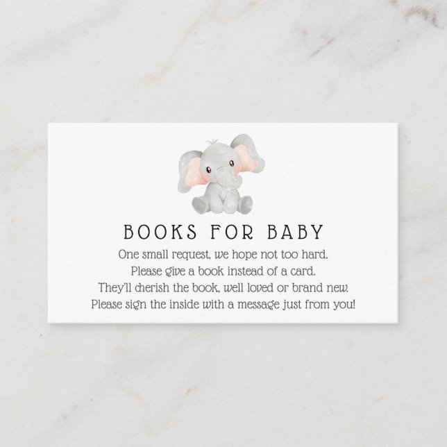 Livres éléphants pour carte de boîtier bébé (Devant)