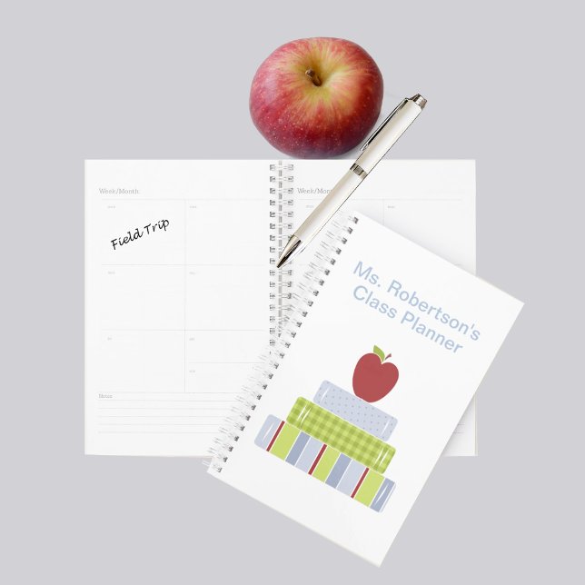 Livres empilés Enseignants Planificateur quotidien (Créateur téléchargé)
