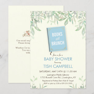 Livres et Brunch Baby shower Invitation