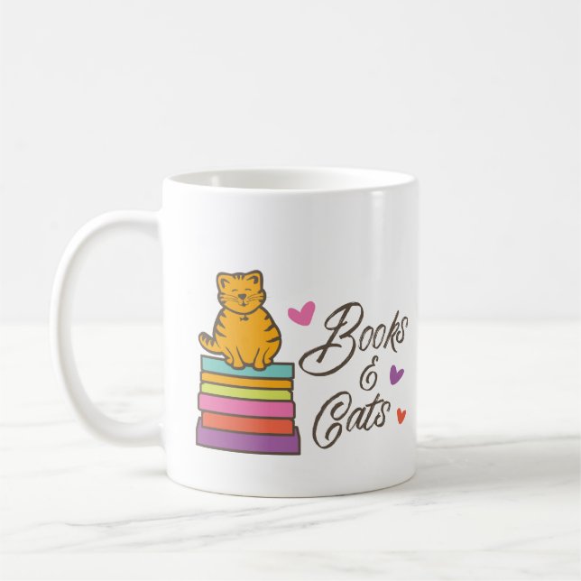 Livres et chats Mug (Gauche)