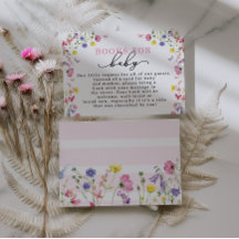 Livres fleurs sauvages pour carte de demande pour