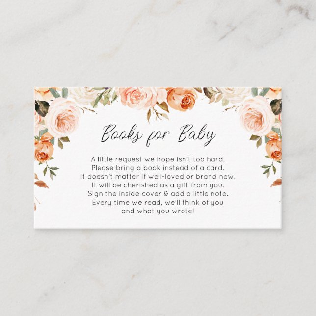 livres floraux automne pour carte bébé (Devant)