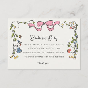 Livres floraux pour bébé Invitation insertion