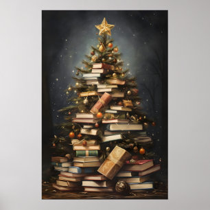 Livres Impression d'arbre de Noël, Hiver Rustique