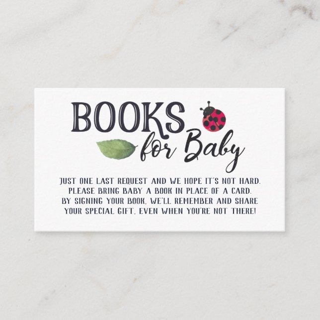 Livres Ladybug pour la carte de boîtier pour bébé (Devant)