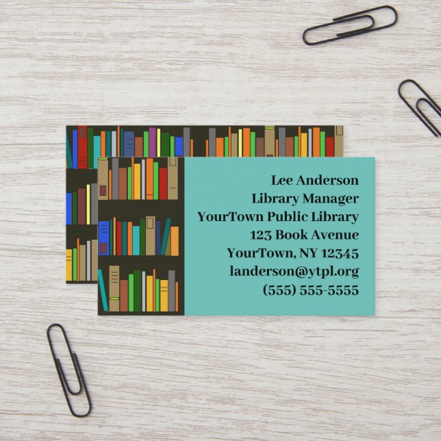 Livres Librairies Design Carte de visite (Devant/Arrière en situation)