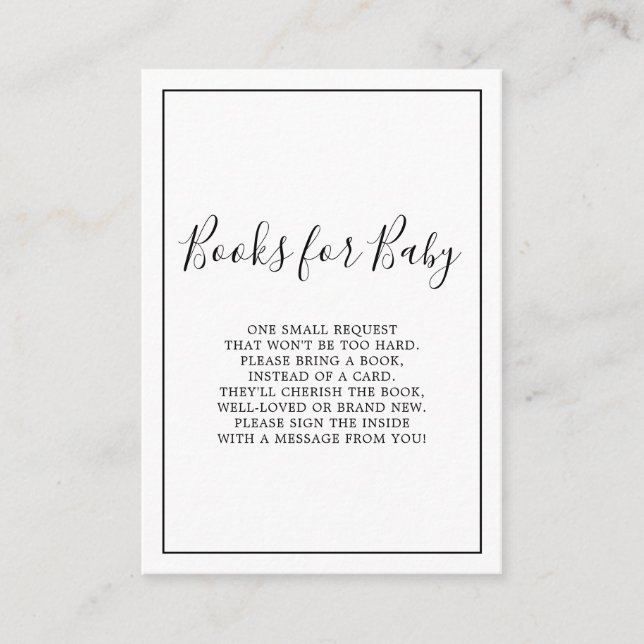 Livres minimalistes pour carte Baby shower (Devant)