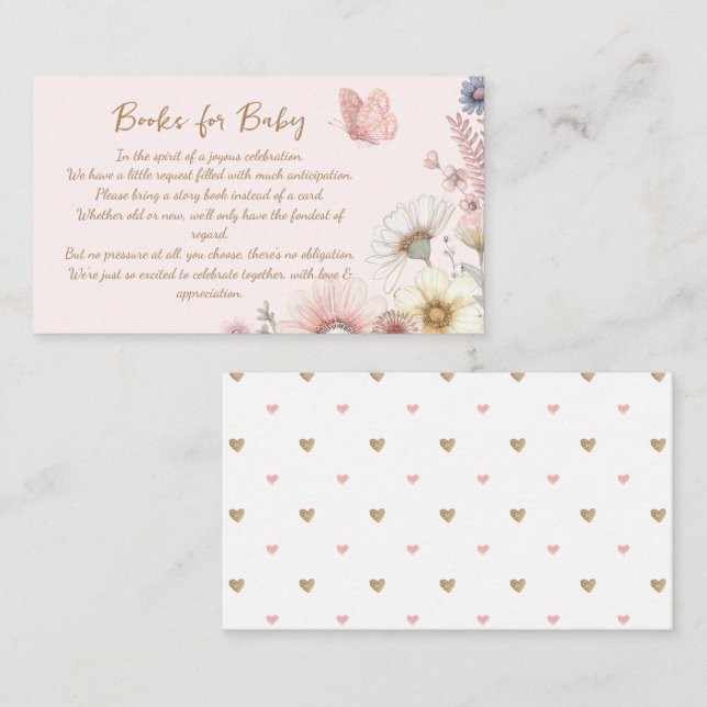 Livres Papillon Rose Pour Carte Boîtier Bébé (Devant / Derrière)