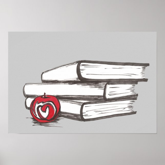 Livres + Poster d'une pomme | Personnalisable (Devant)