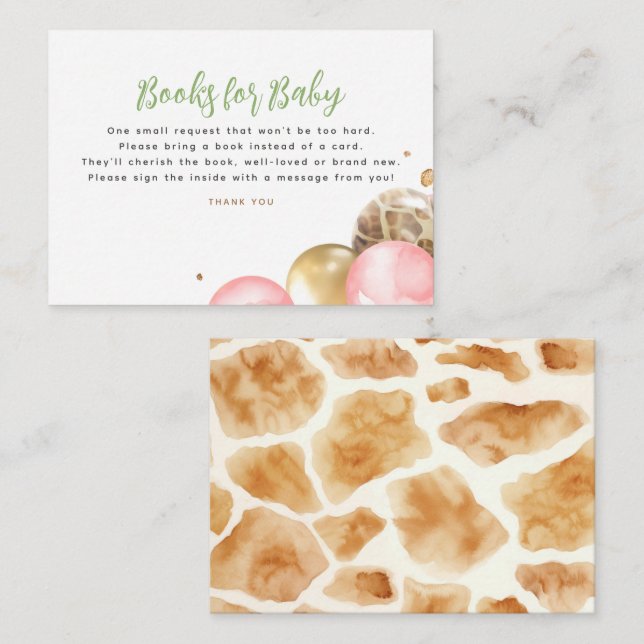 Livres Pour Bébé Baby shower Demande Carte (Devant / Derrière)