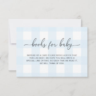 Livres pour bébé carte en vichy bleu
