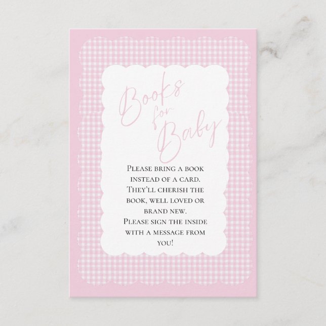 Livres pour bébé rose En vichy carte de boîtier (Devant)