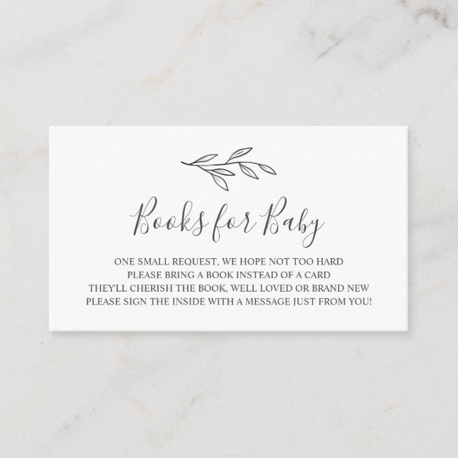 Livres pour carte d'insertion pour bébé (Devant)