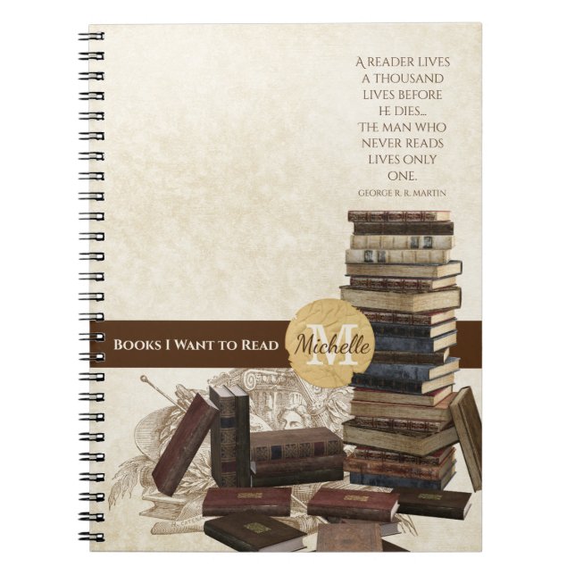 Livres que je veux lire Carnet Vintage (Devant)