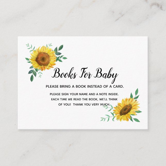 Livres Tournesol Pour Carte Boîtier Bébé (Devant)