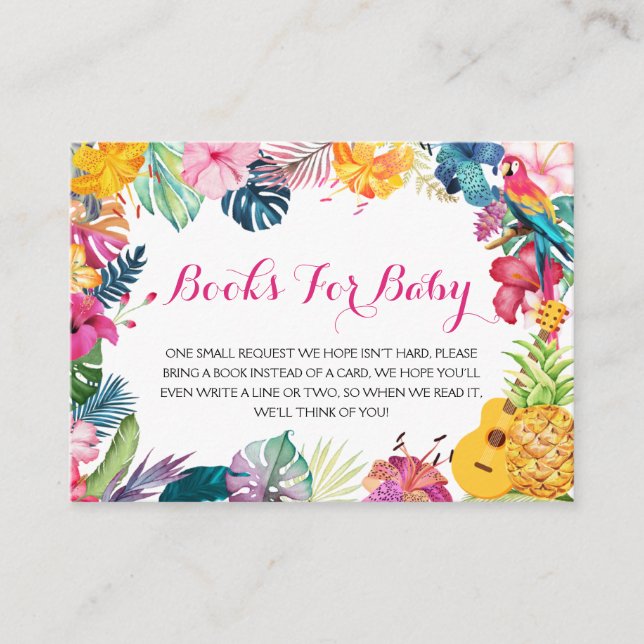 Livres Tropical Luau pour la carte de boîtier bébé (Devant)