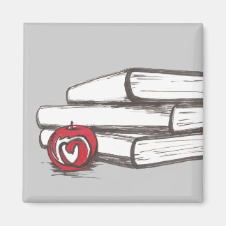 Livres + Une Pomme | Magnet | Personnalisable