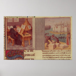 Livy Writing and the Foundation of Rome Poster
