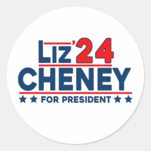 liz cheney 2024 for president classic round sticker