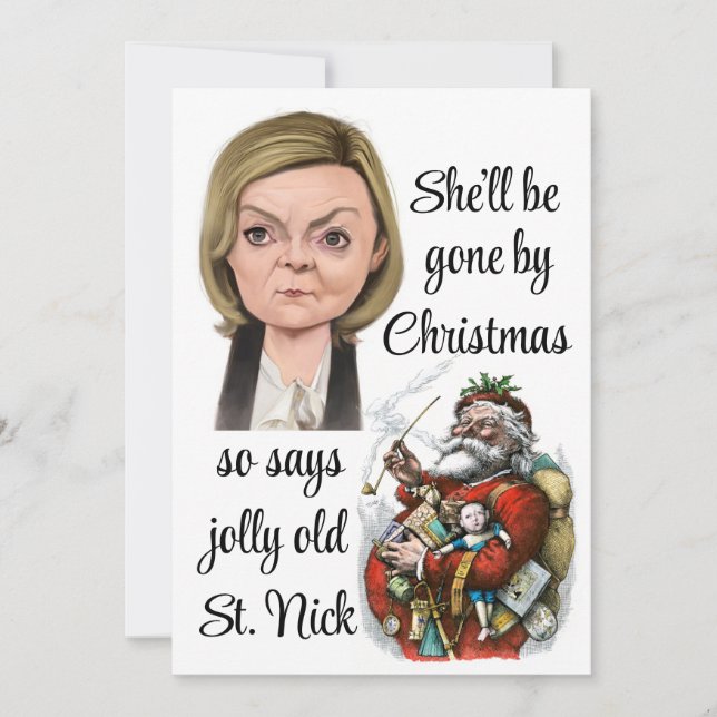 Liz Truss will be gone by Christmas Thank You Card (Front)