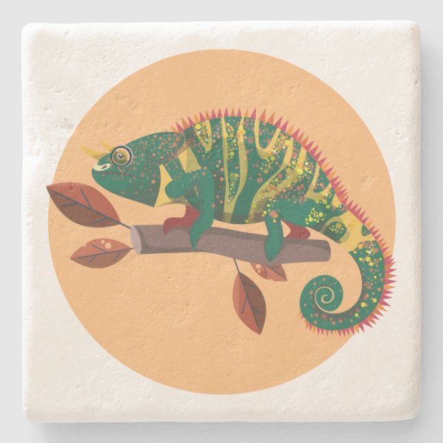 Lizard 2 Stone Coaster (Front)