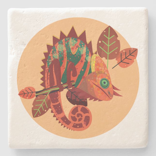 Lizard 4 Stone Coaster (Front)