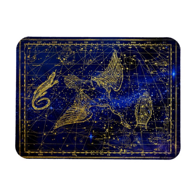 lizard and swan constellation magnet (Horizontal)