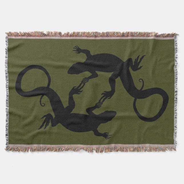Lizard Art Blankets Reptile Lizard Throw Blanket (Front)