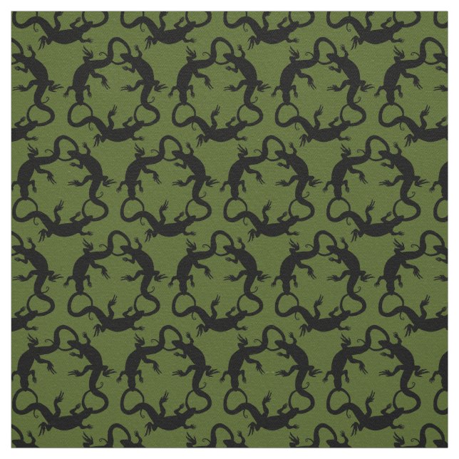 Lizard Art Fabric Reptile Lizard Pattern Fabrics (Swatch)