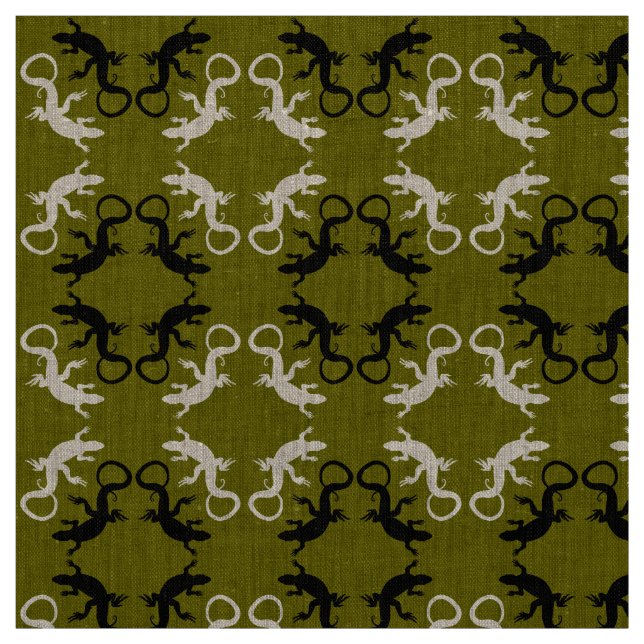 Lizard Art Fabric Reptile Lizard Pattern Fabrics (Swatch)
