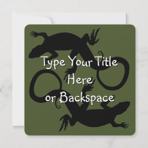 Lizard Art Invitations Personalized Reptile RSVP