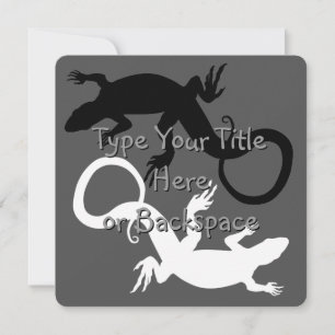 Lizard Art Invitations Personalized Reptile RSVP