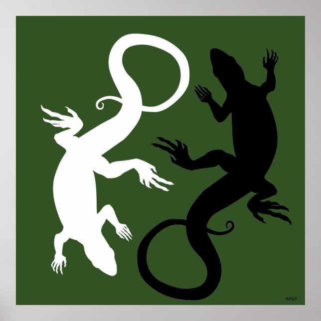 Lizard Art Poster Reptile Art Prints Poster Large (Front)