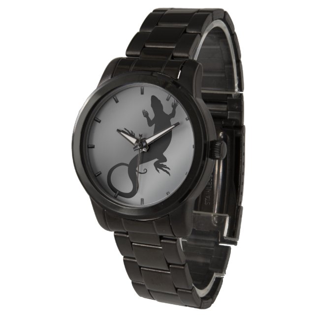 Lizard Art Watch Cool Reptile Art Wrist Watch (Angled)