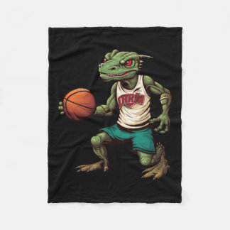 Lizard Basketball  Fleece Blanket