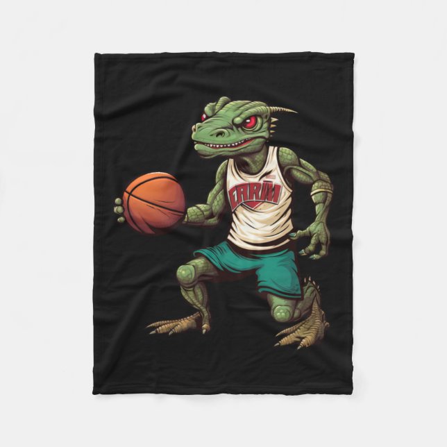 Lizard Basketball  Fleece Blanket (Front)