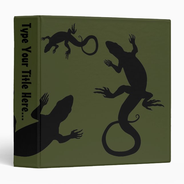 Lizard Binder Cool Reptile Art School Supplies (Front/Spine)