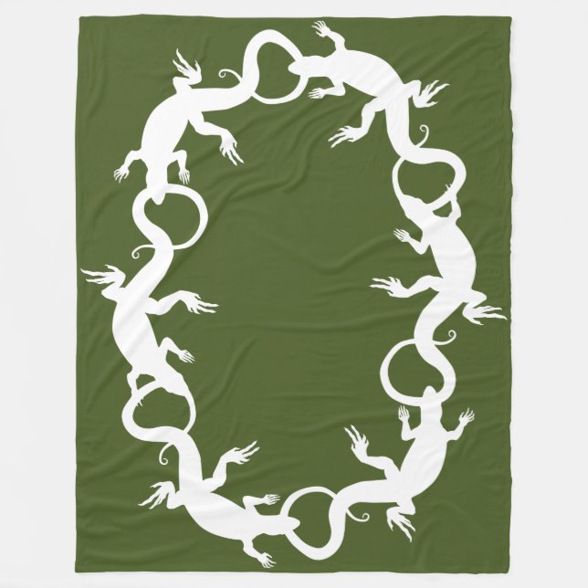 Lizard Blanket Cool Lizard Art Fleece Blanket (Front)