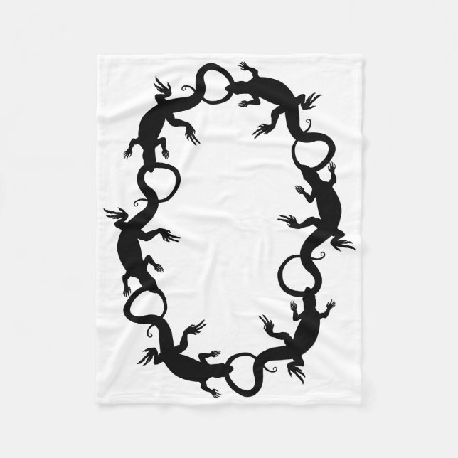 Lizard Blanket Cool Lizard Art Fleece Blanket (Front)