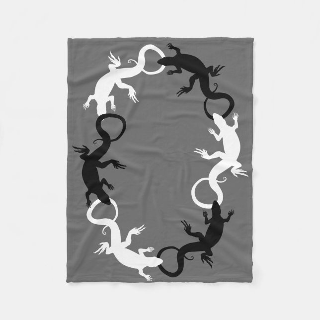 Lizard Blanket Cool Lizard Art Fleece Blanket (Front)