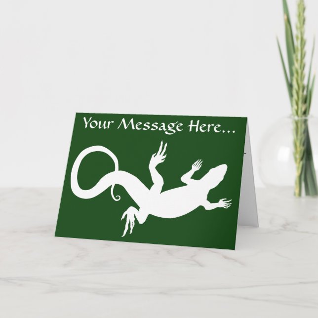 Lizard Card Reptile Art Blank Greeting Card Custom (Front)