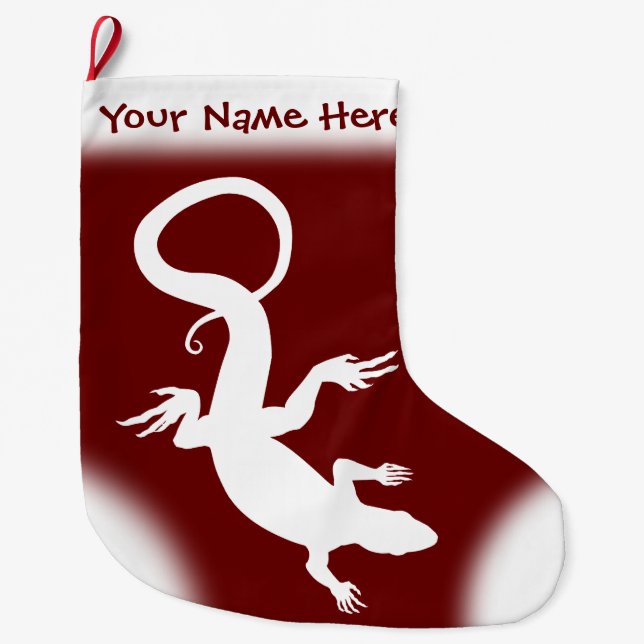 Lizard Christmas Stocking Custom Reptile Stocking (Front)