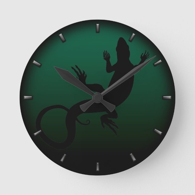 Lizard Clock Cute Reptile Art Lizard Wall Clock (Front)