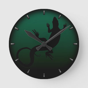 Lizard Clock Cute Reptile Art Lizard Wall Clock