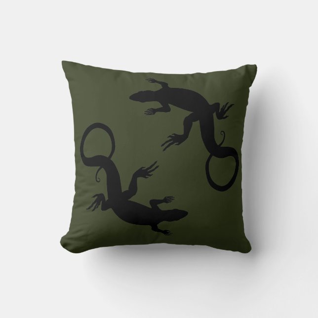 Lizard Coussin Reptile Art Coussin Lizard Décor (Recto)
