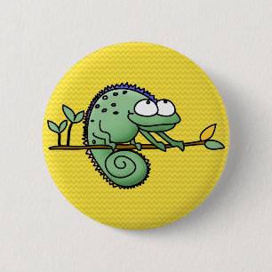 Lizard Funny Cartoon Illustration 2 Inch Round Button